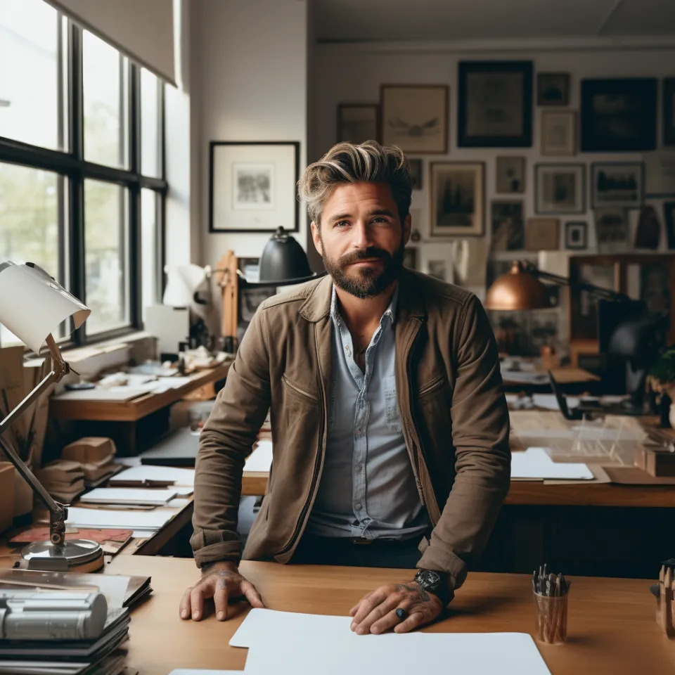 Cliente uomo professionale in ufficio